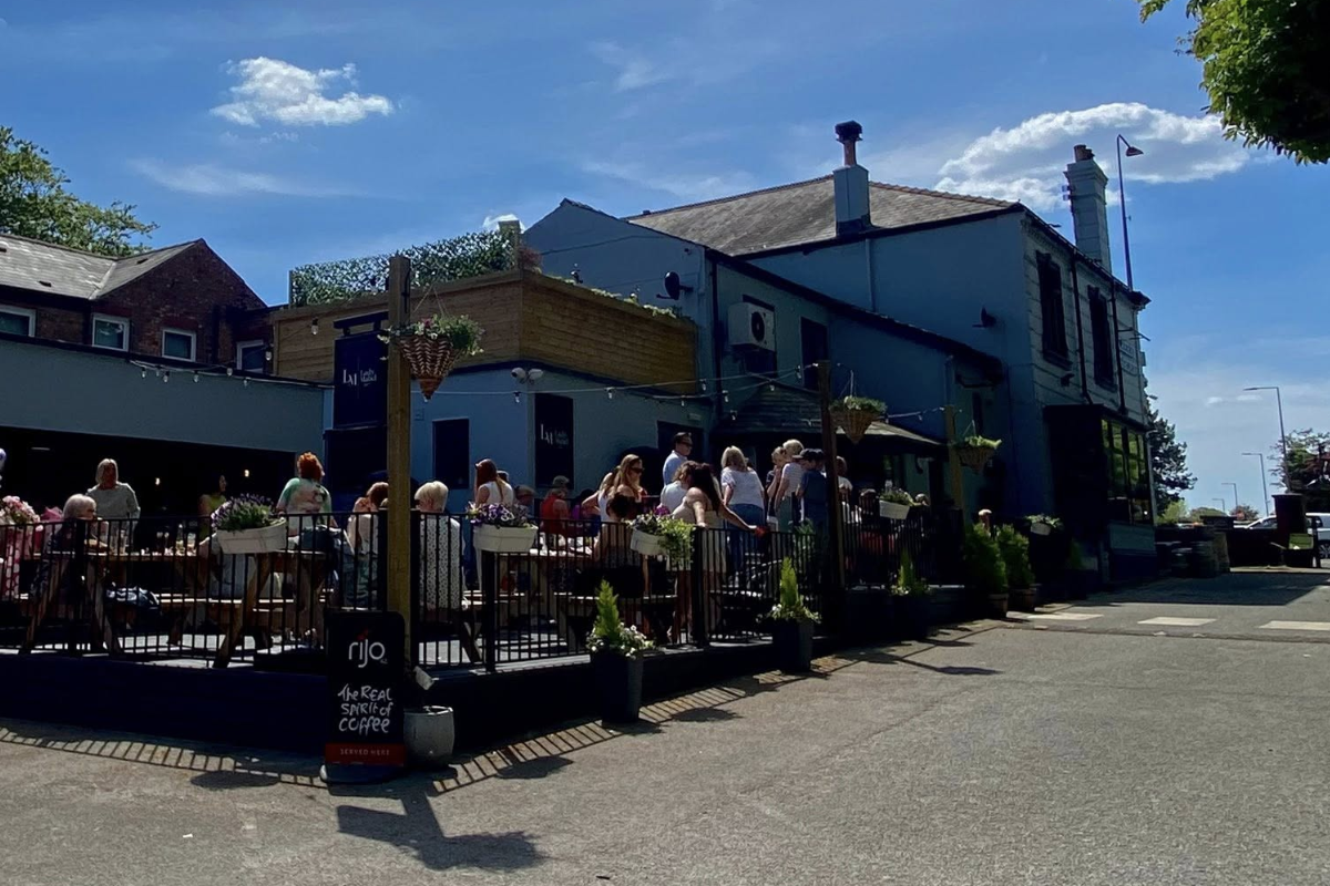 Heated terrace at Lady Mabels Bar, Wigan